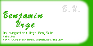 benjamin urge business card