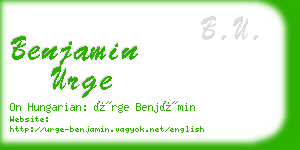 benjamin urge business card